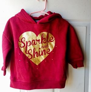 PRIMARK Toddler girl red "SPARKLE" pullover hoodie